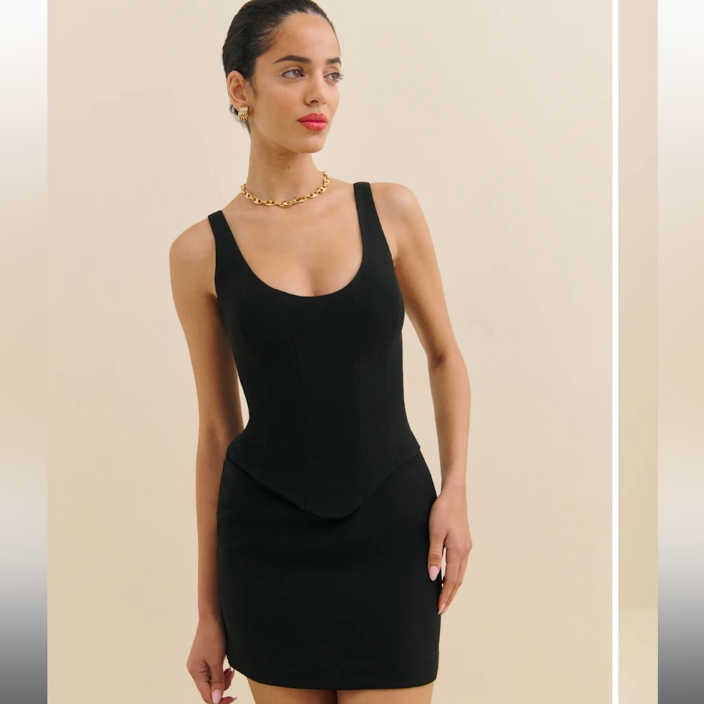 NWT Reformation Allen Dress Black - Size 8